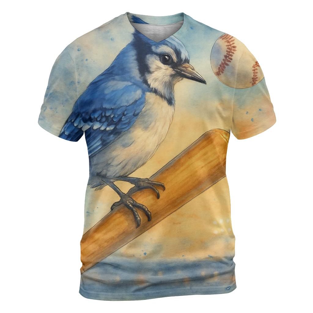 Bat Perch Reverie Blue Jays At Dusk vibrant all-over design tees