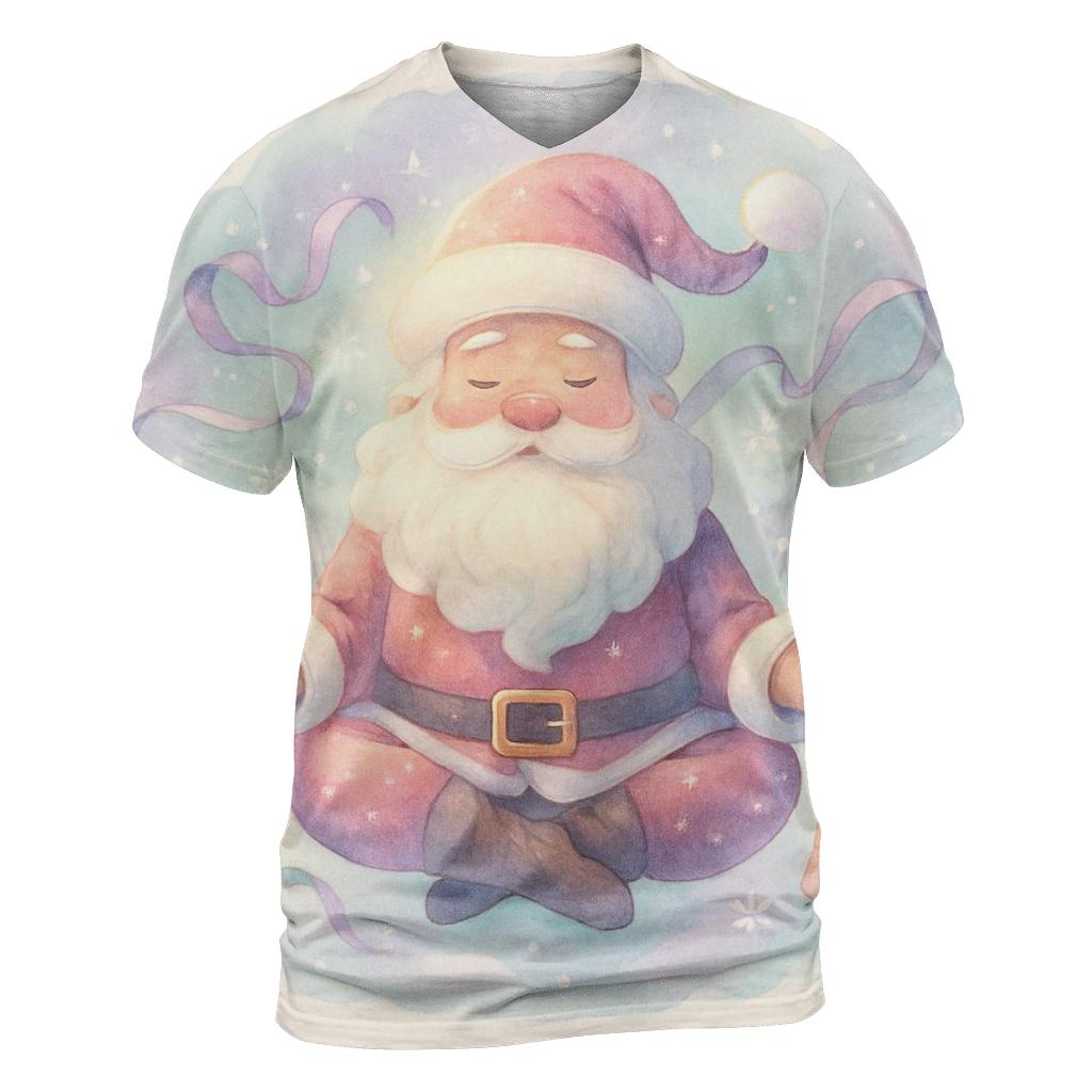 Watercolor Blizzard Dream Santa designer pattern shirts