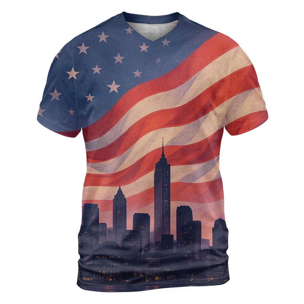 Skyline Flag Horizon Merge trendy printed shirt styles