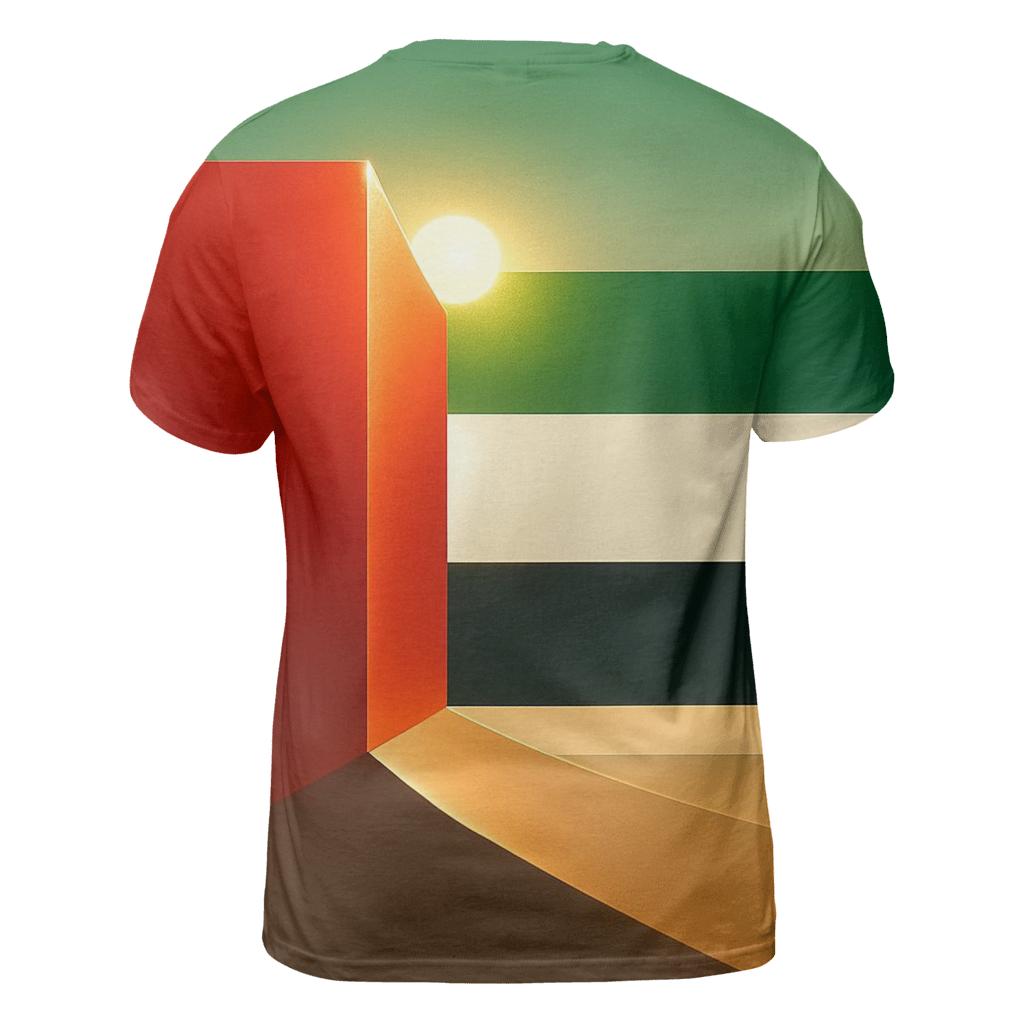 Golden Desert Geometry Of United Arab Emirates artistic all-over print tops