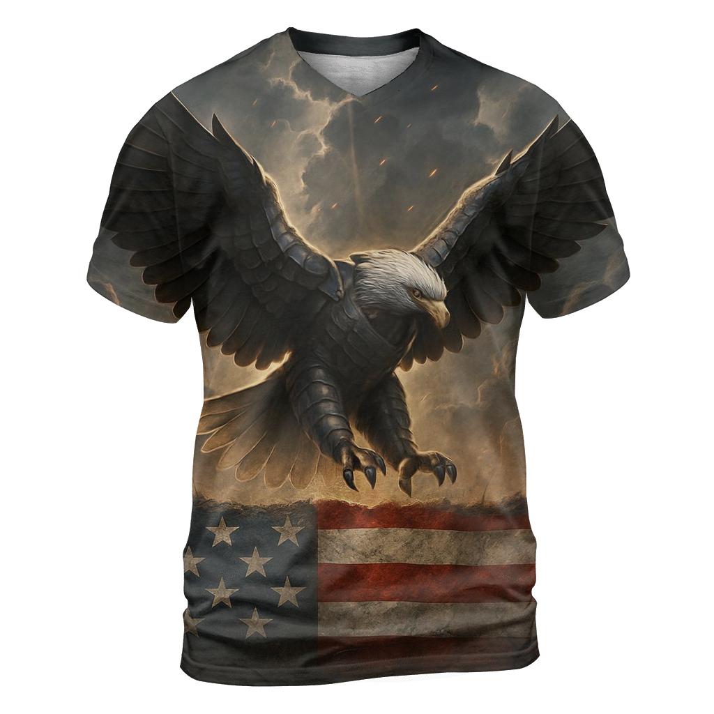 Eagle Of Steel Over The Flag Forged Horizon creative print fashion shirts