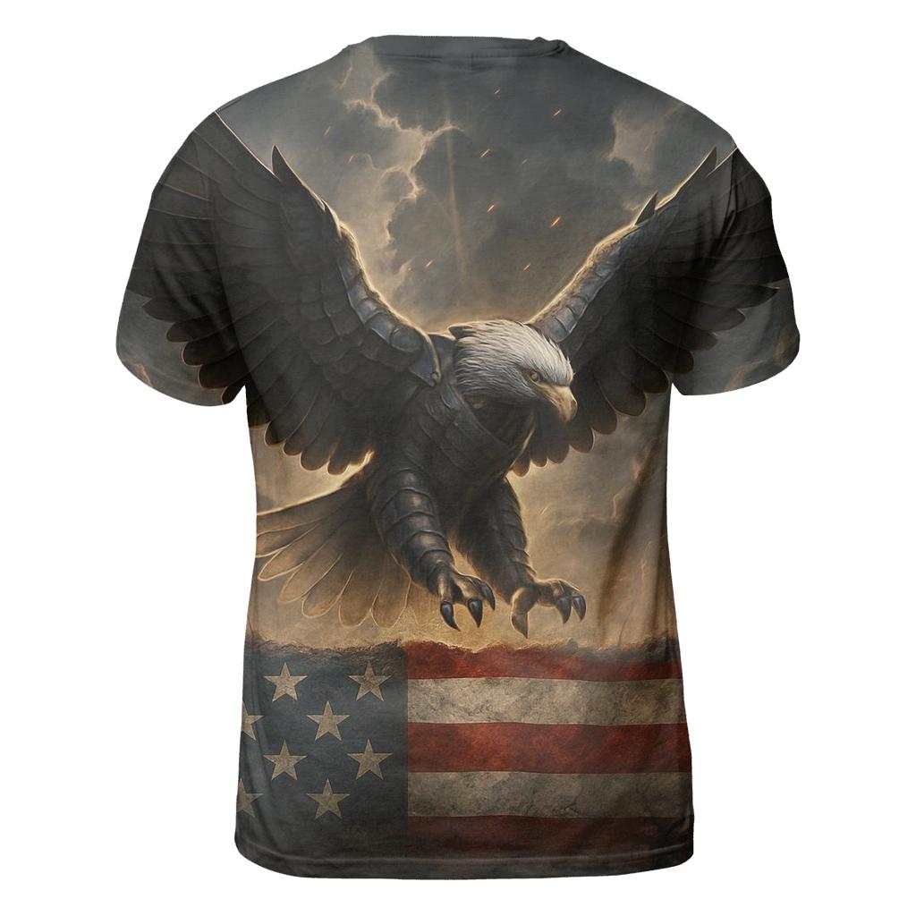 Eagle Of Steel Over The Flag Forged Horizon creative print fashion shirts
