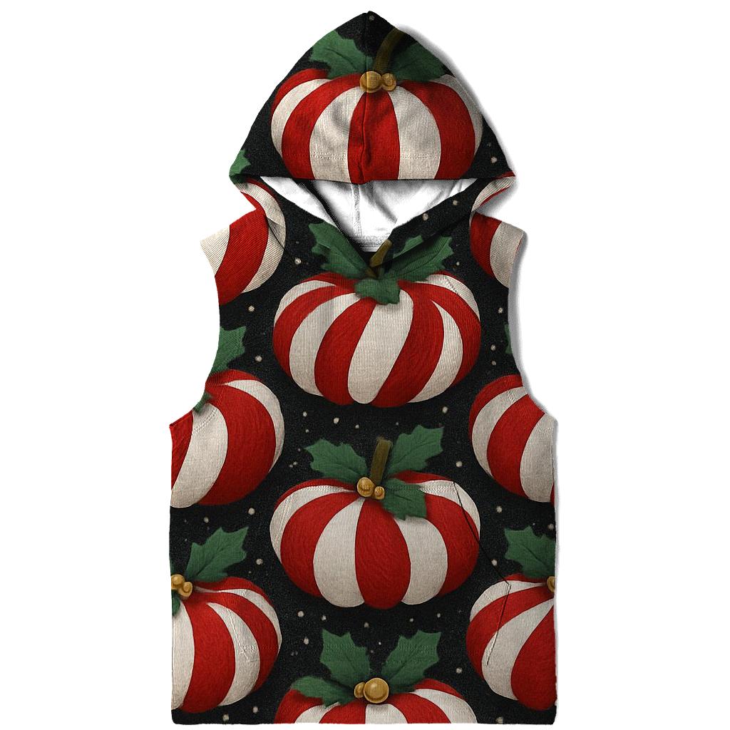 Candy Cane Knit Pumpkin Tessellation On Charcoal Background custom hoodies