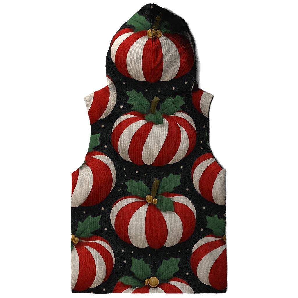 Candy Cane Knit Pumpkin Tessellation On Charcoal Background custom hoodies