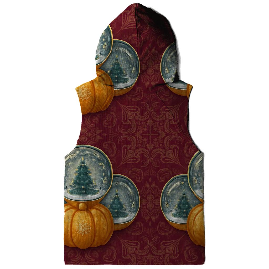 Snow Globe Pumpkin Medallion Repeat On Burgundy Background hoodie trends