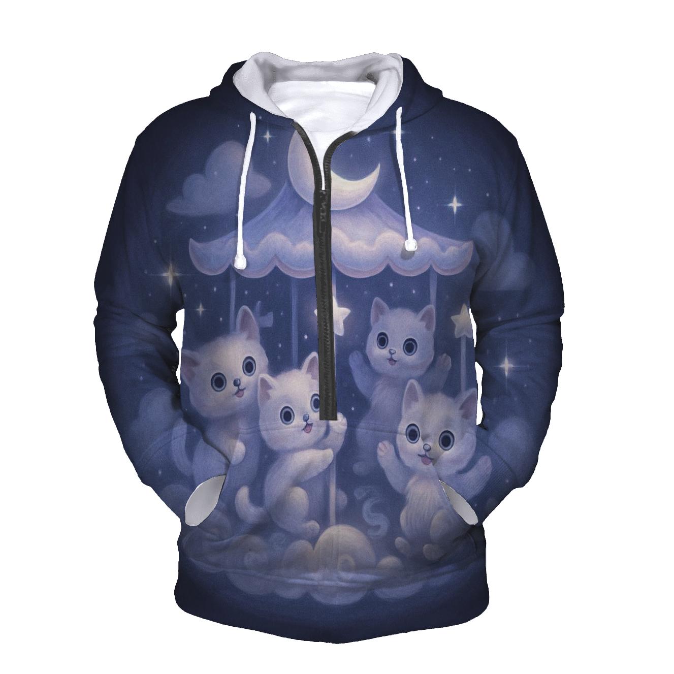 Moonlit Cloud Kitten Carousel hoodie trends
