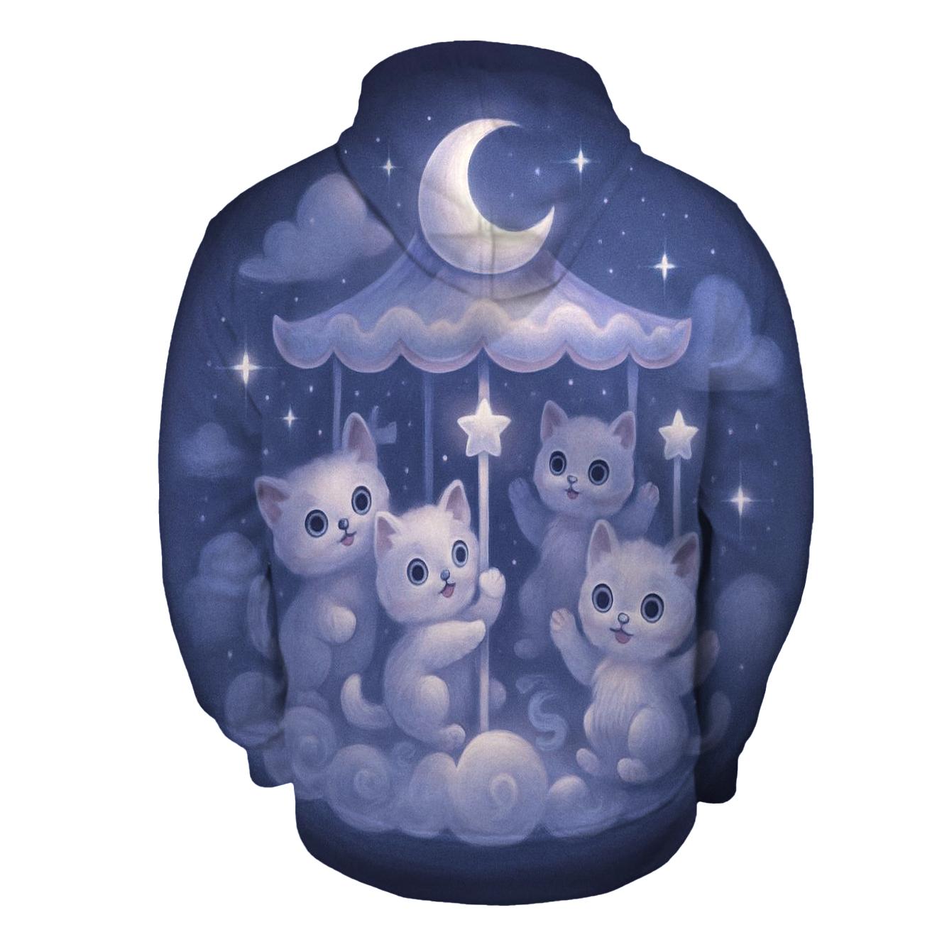 Moonlit Cloud Kitten Carousel hoodie trends