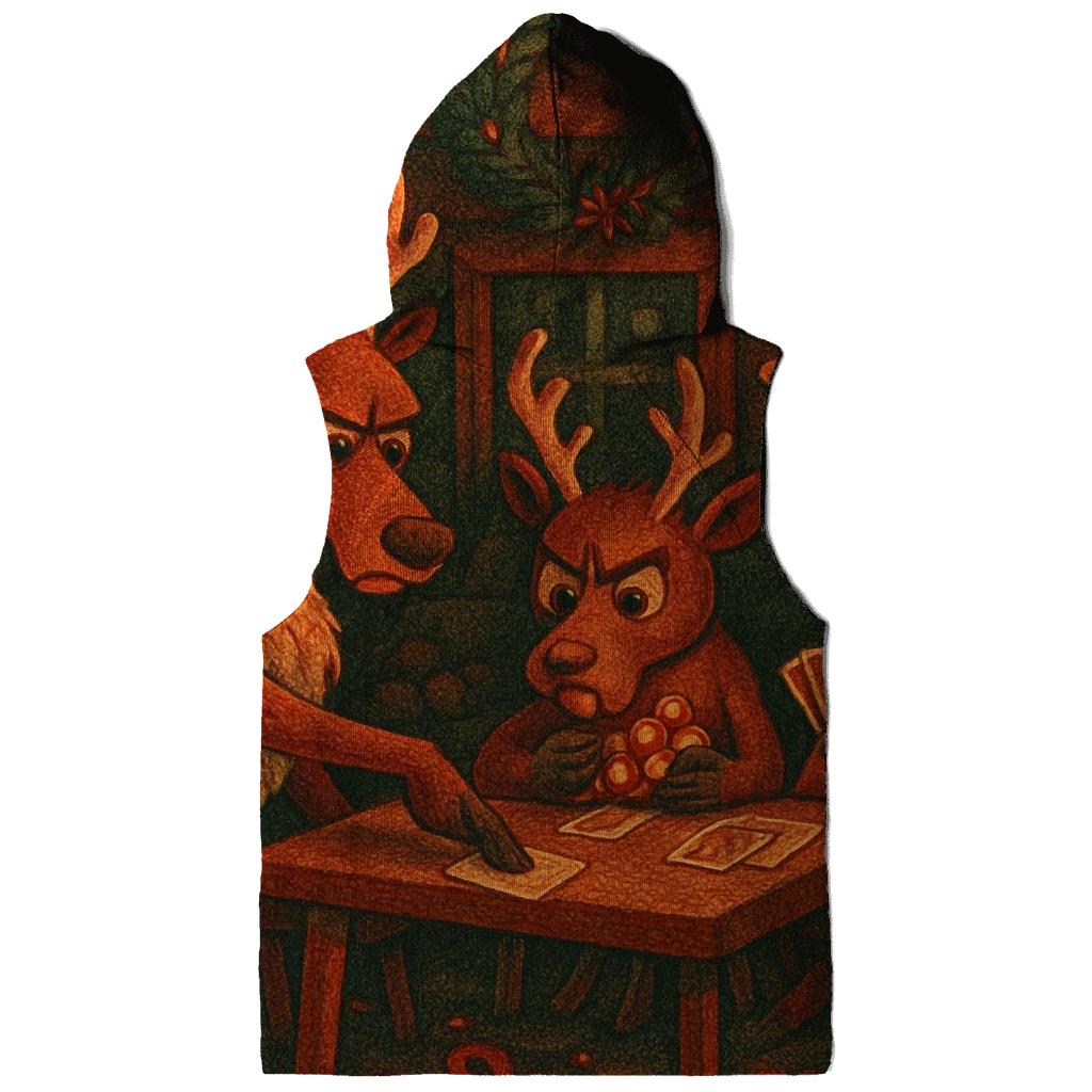 Reindeer Card Game In A Snowy Cabin lightweight hoodies