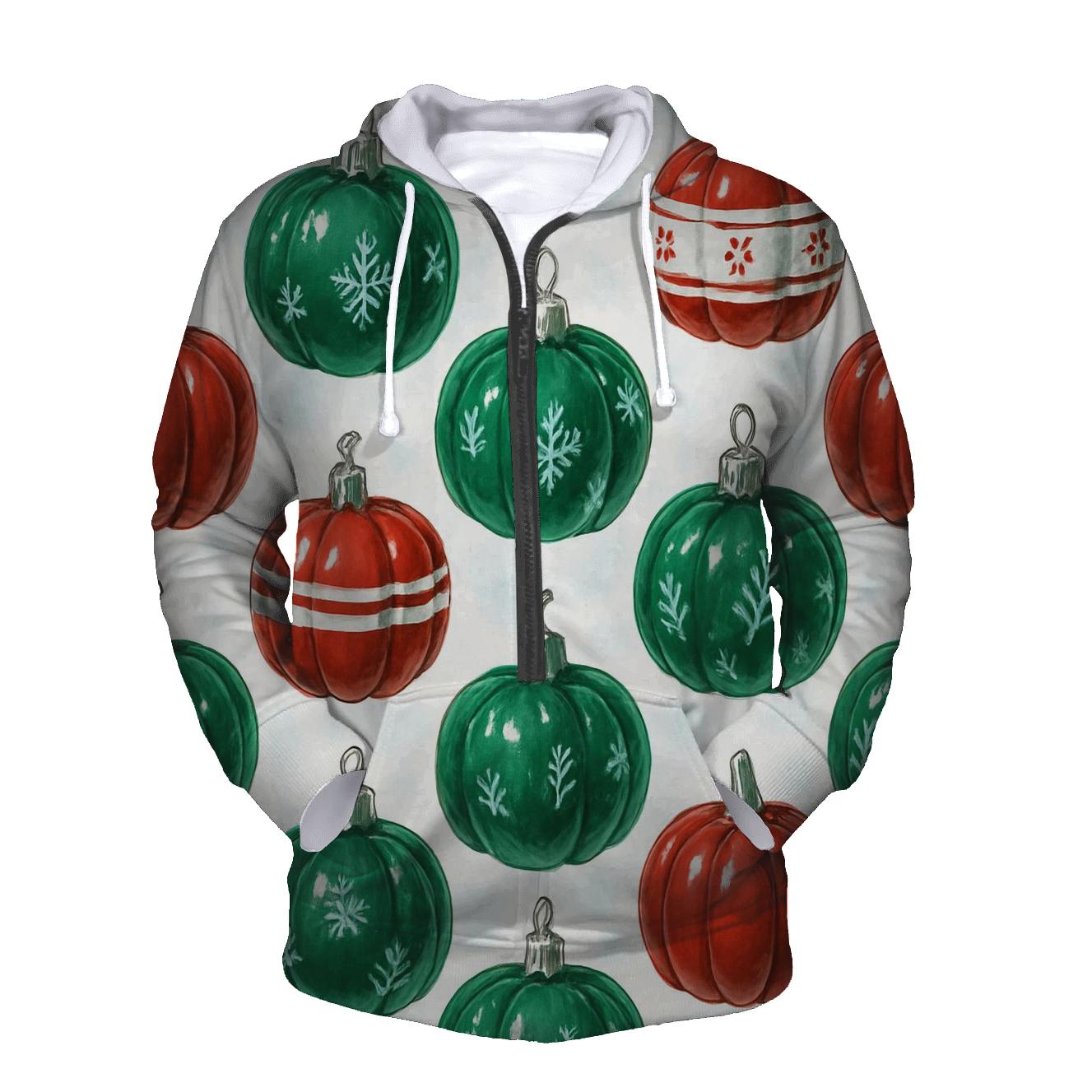 Ornament Pumpkin Grid On White Background zip-up hoodies