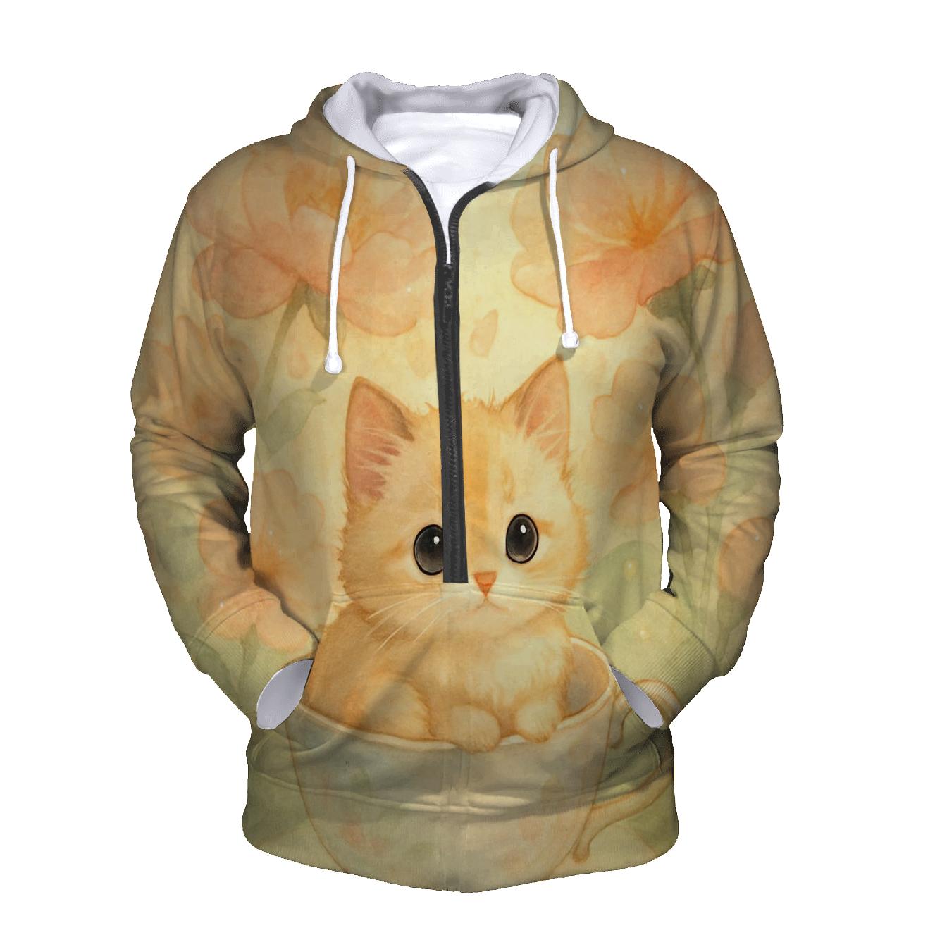 Sunrise Tea Garden Kitten Nap hoodie designs