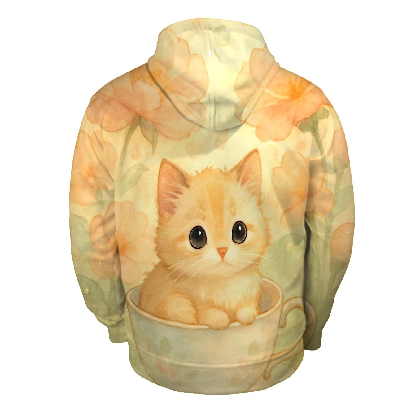 Sunrise Tea Garden Kitten Nap hoodie designs