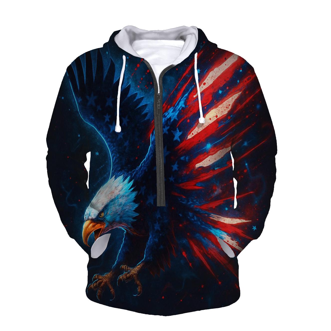 Neon Harbor Eagle Burst pullover hoodies