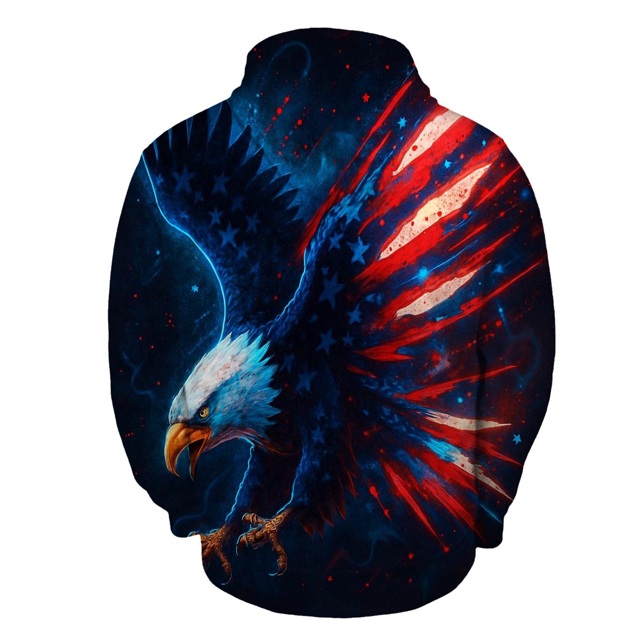 Neon Harbor Eagle Burst pullover hoodies