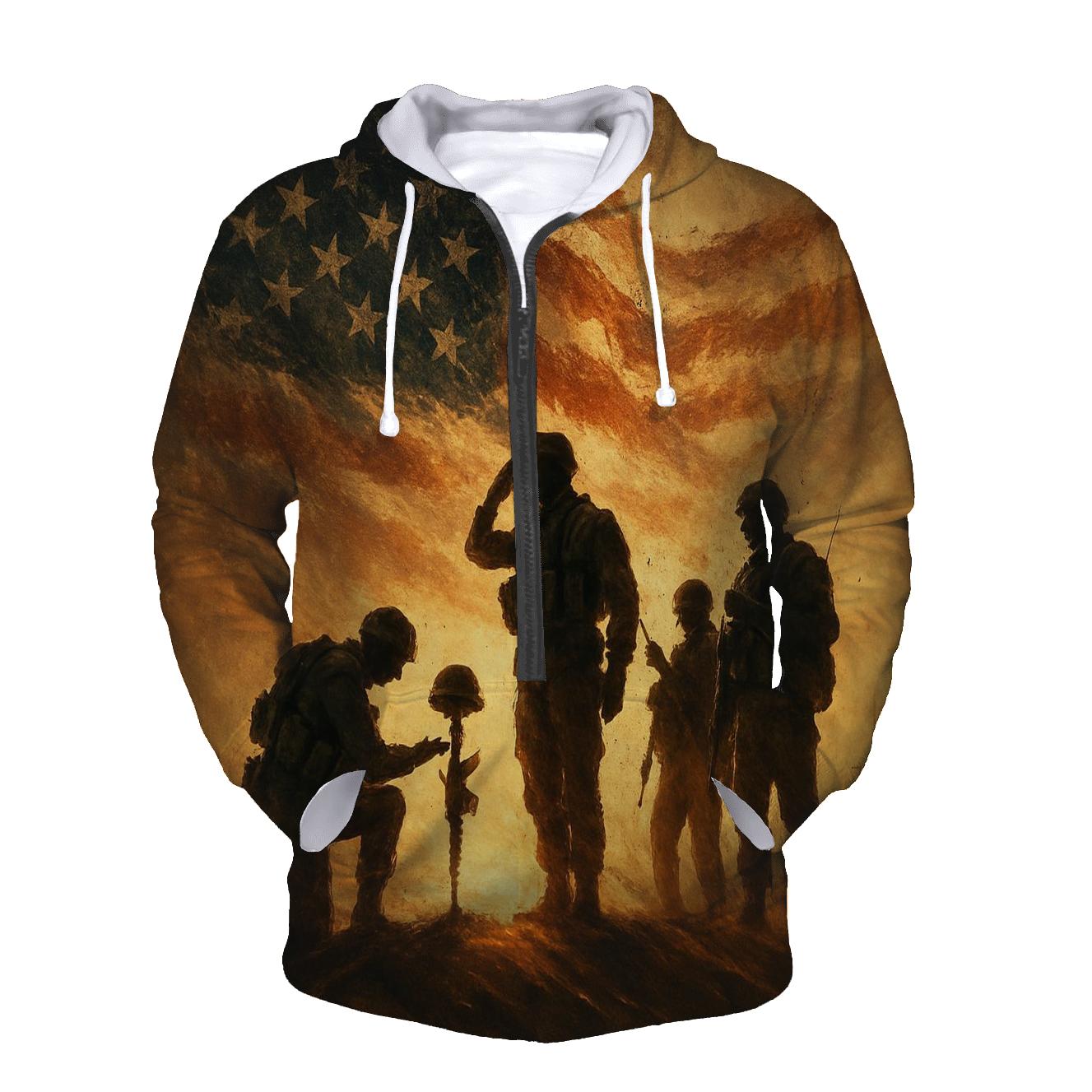 Desert Oath Beneath A Torn Banner Sky zip-up hoodies