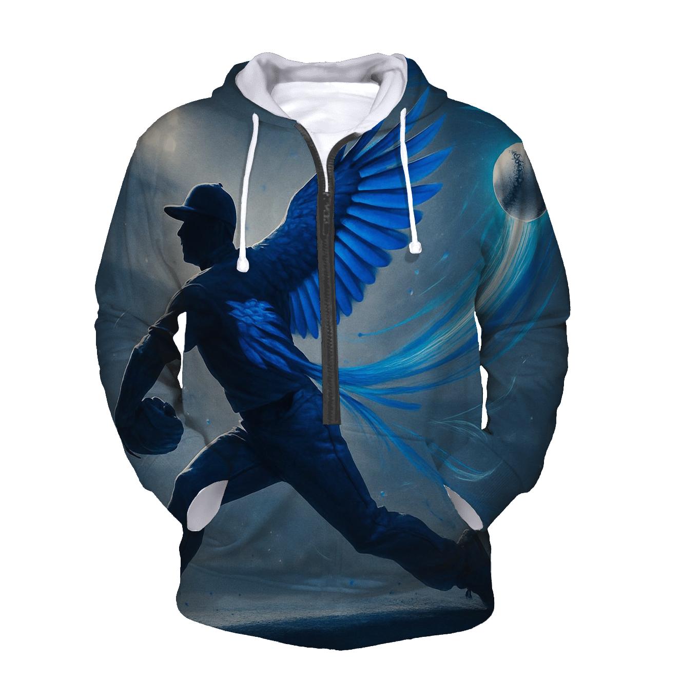 Midnight Arc Slider With Blue Jays Wings graphic hoodies