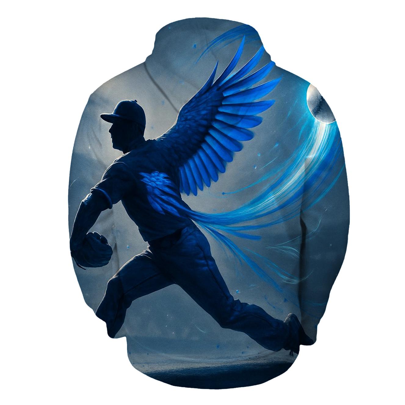 Midnight Arc Slider With Blue Jays Wings graphic hoodies