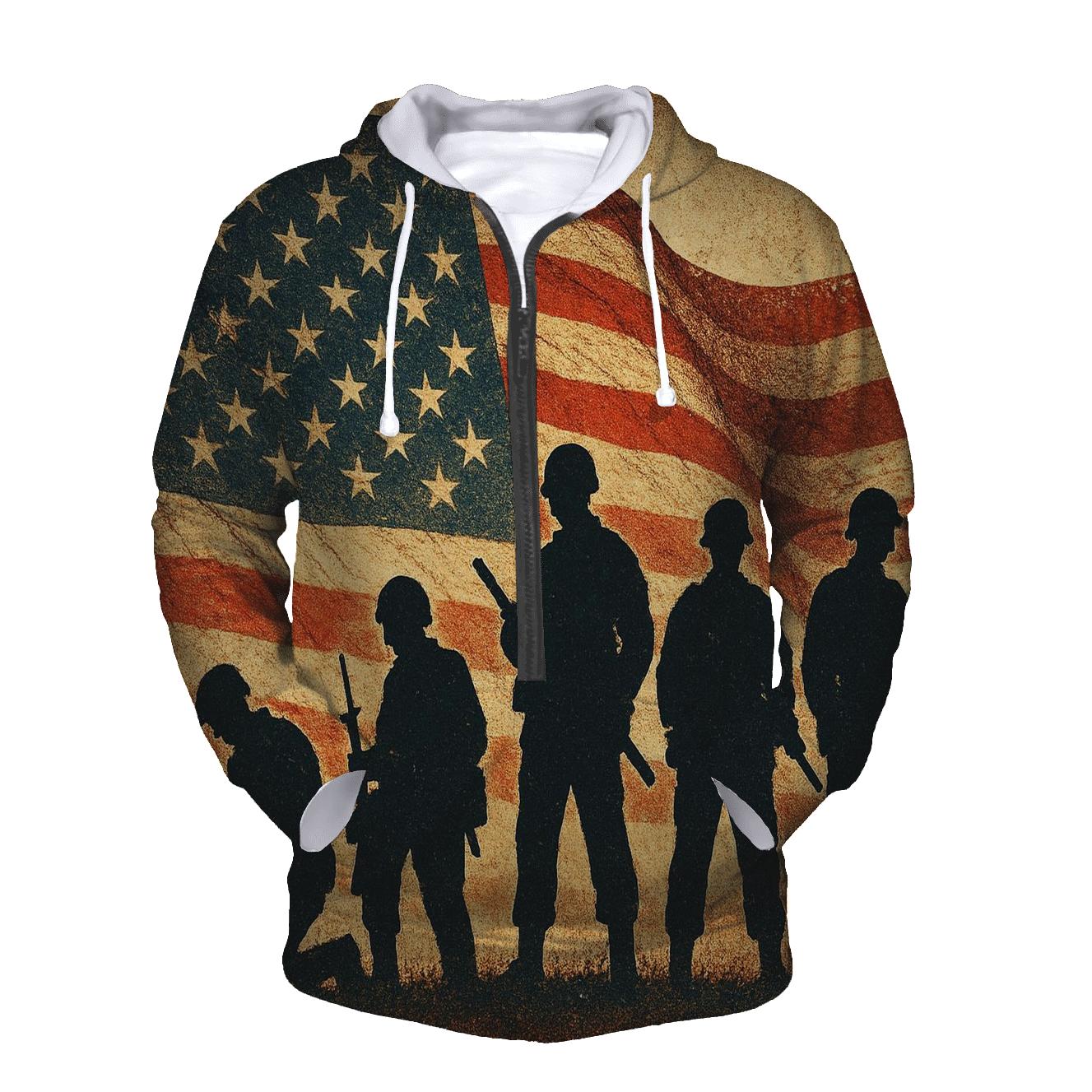 Vintage Battlefield Silhouette Banner zip-up hoodies