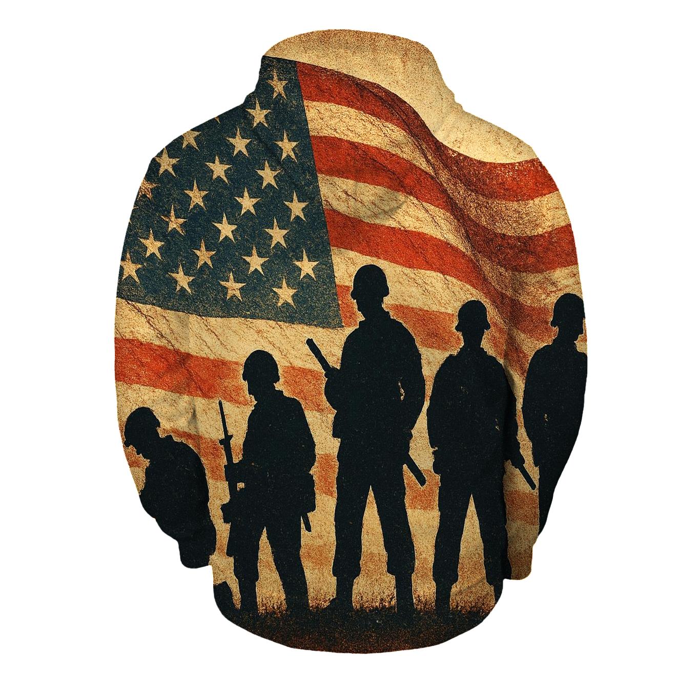 Vintage Battlefield Silhouette Banner zip-up hoodies