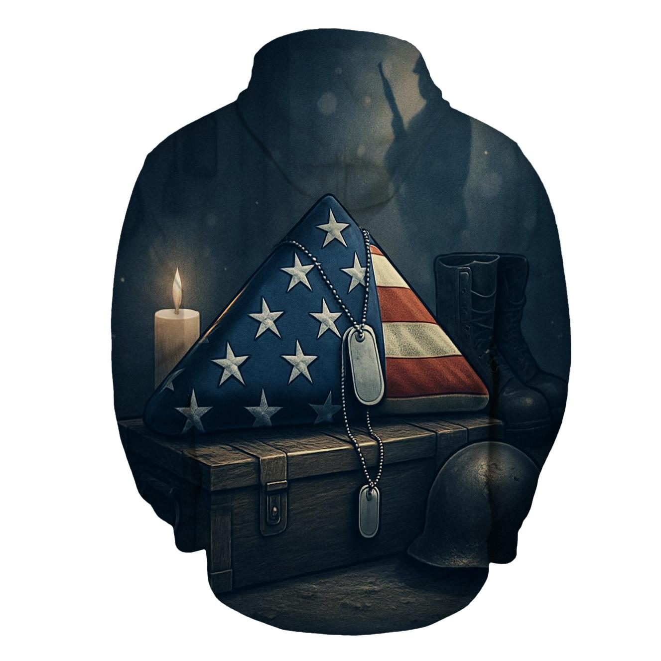Folded Flag And Silent Gear Relic zip-up hoodies