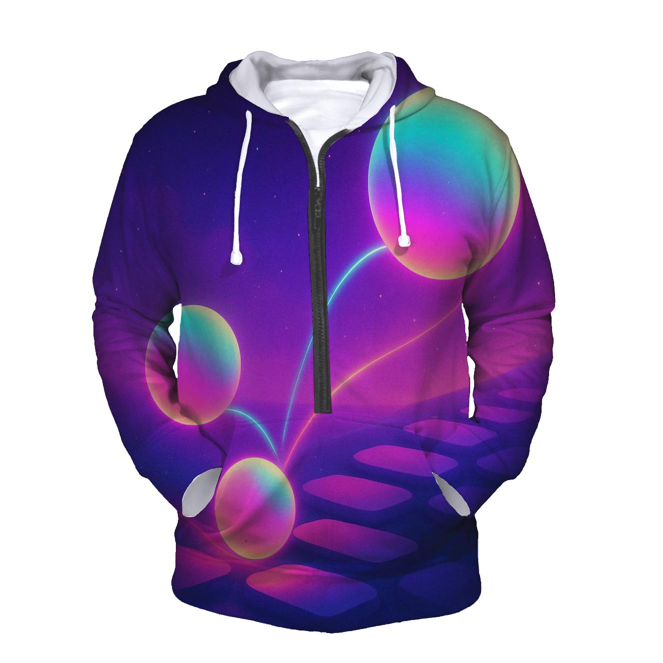 Neon Orbit Playground lightweight hoodies