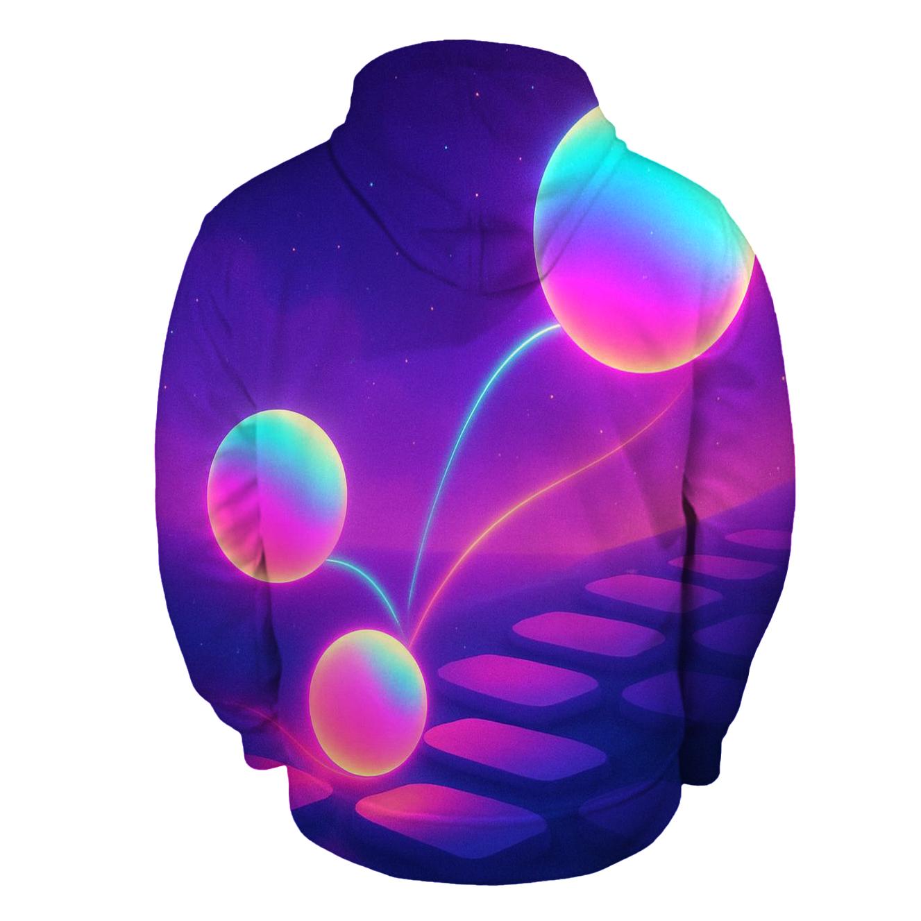 Neon Orbit Playground lightweight hoodies