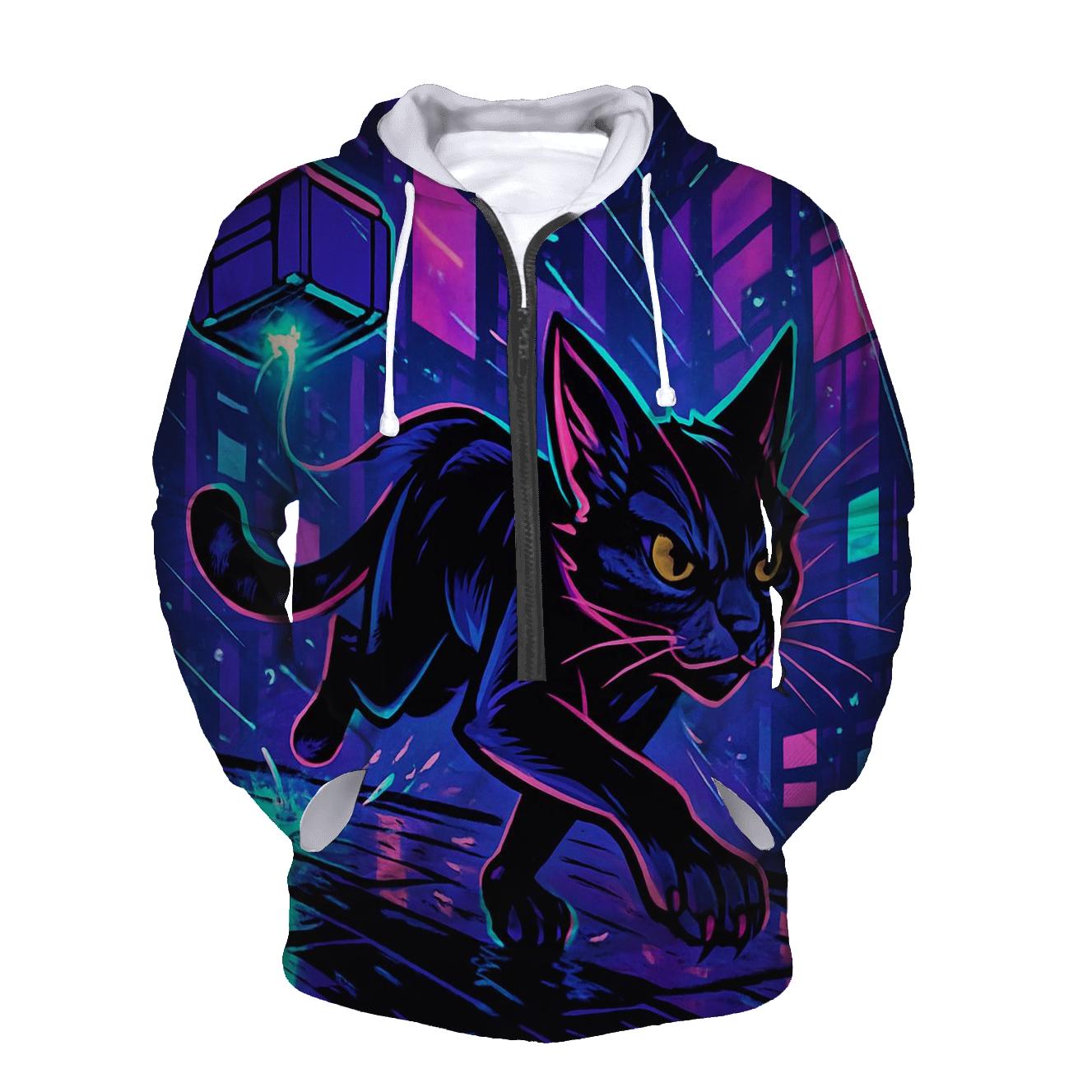 Neon Alley Courier Cat hoodie designs
