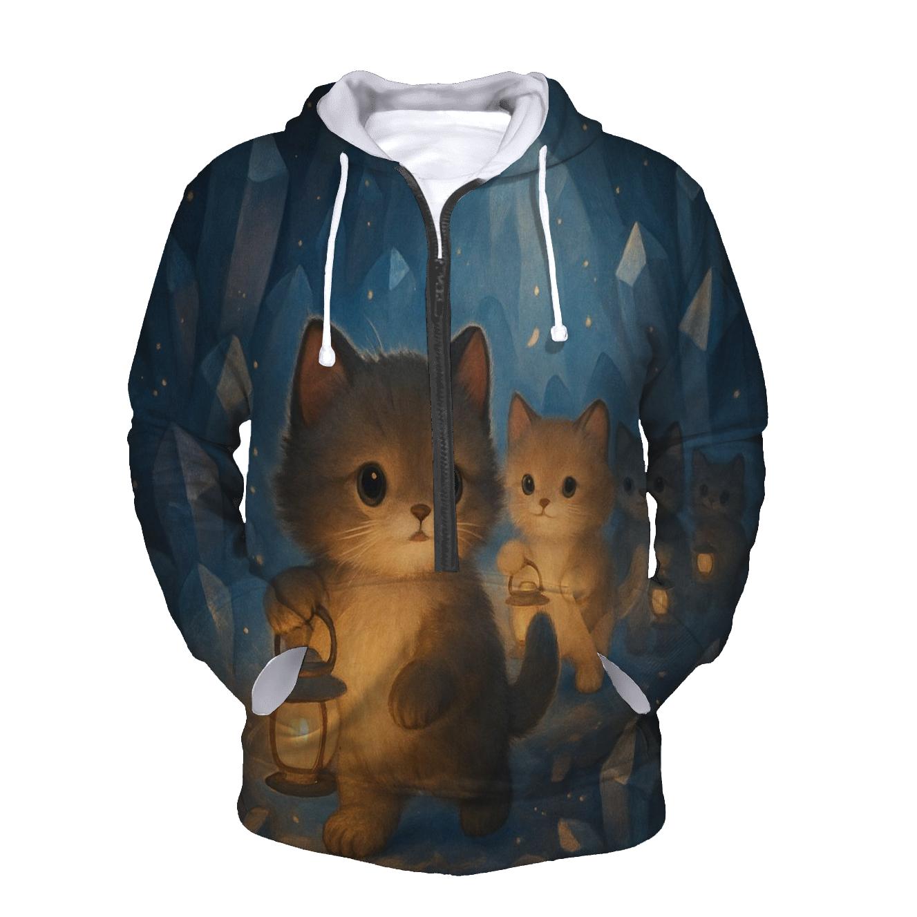 Crystal Cave Lantern Cat Parade zip-up hoodies