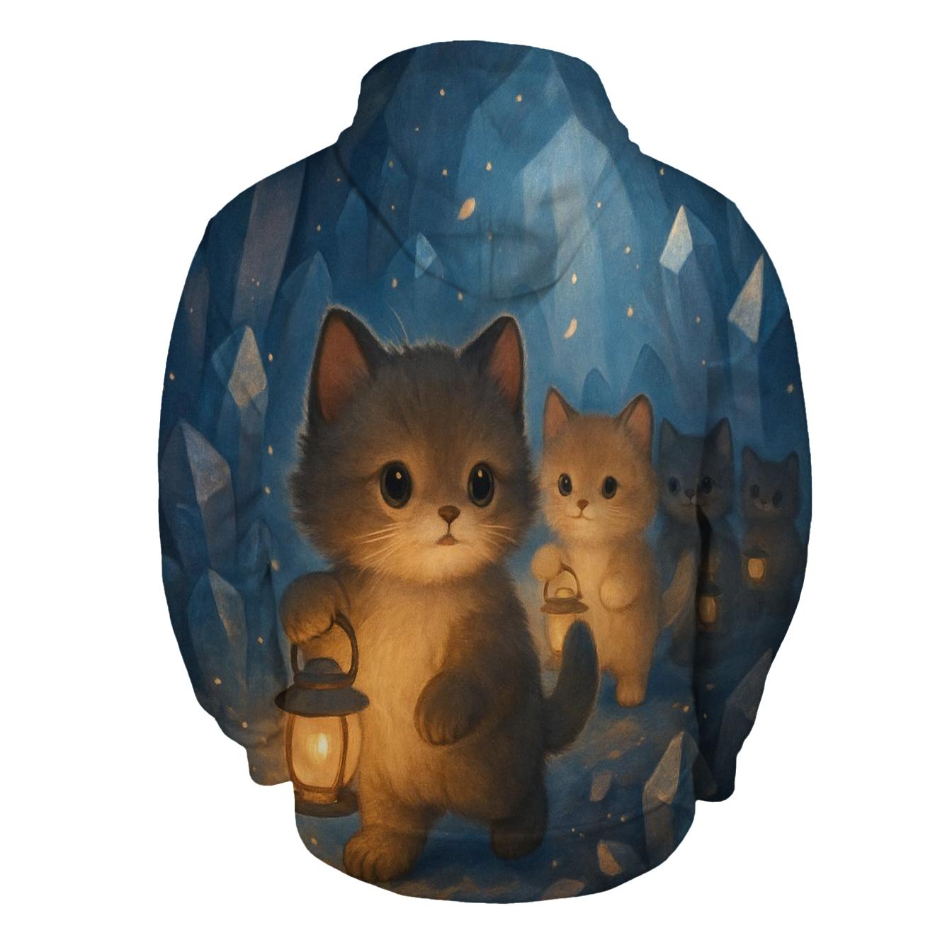 Crystal Cave Lantern Cat Parade zip-up hoodies