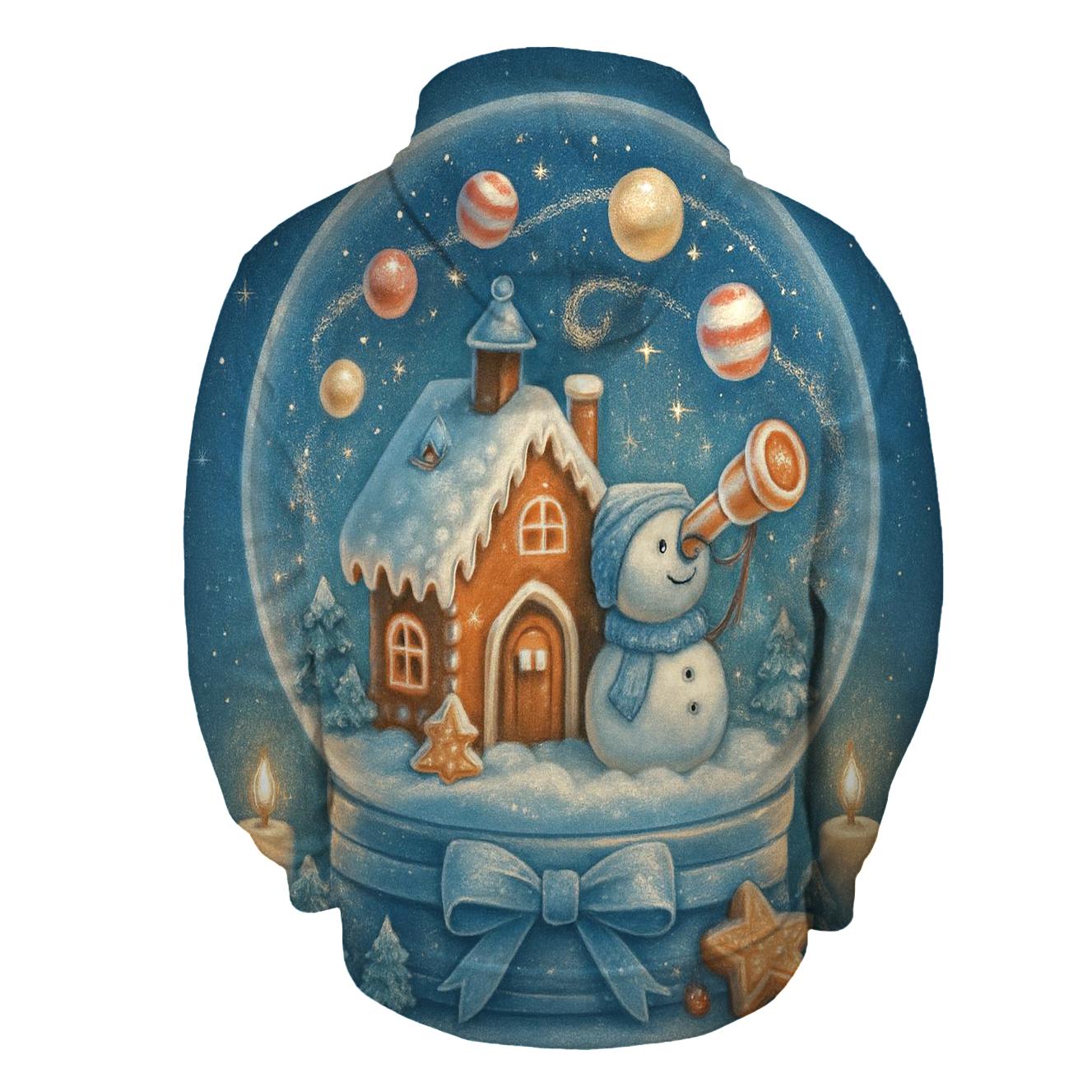 Gingerbread Observatory Snow Globe graphic hoodies