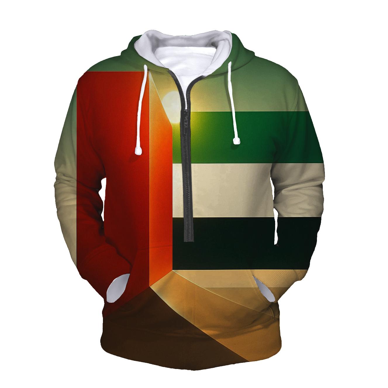 Golden Desert Geometry Of United Arab Emirates premium hoodies