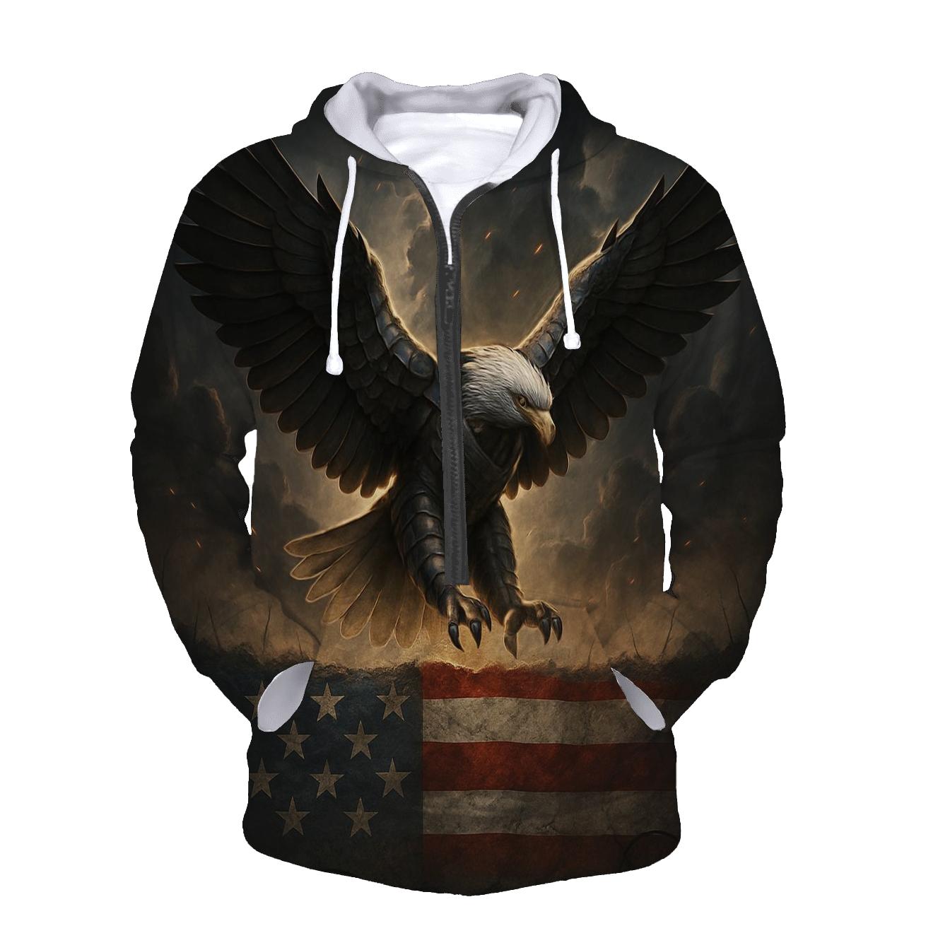 Eagle Of Steel Over The Flag Forged Horizon custom hoodies