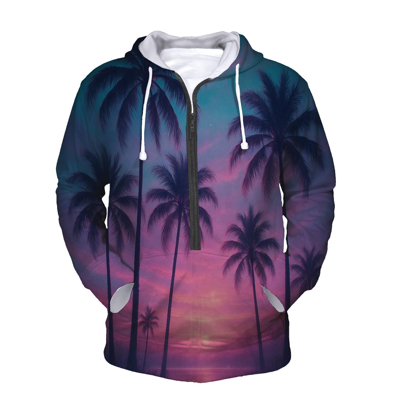 Aurora Palm Mirage graphic hoodies