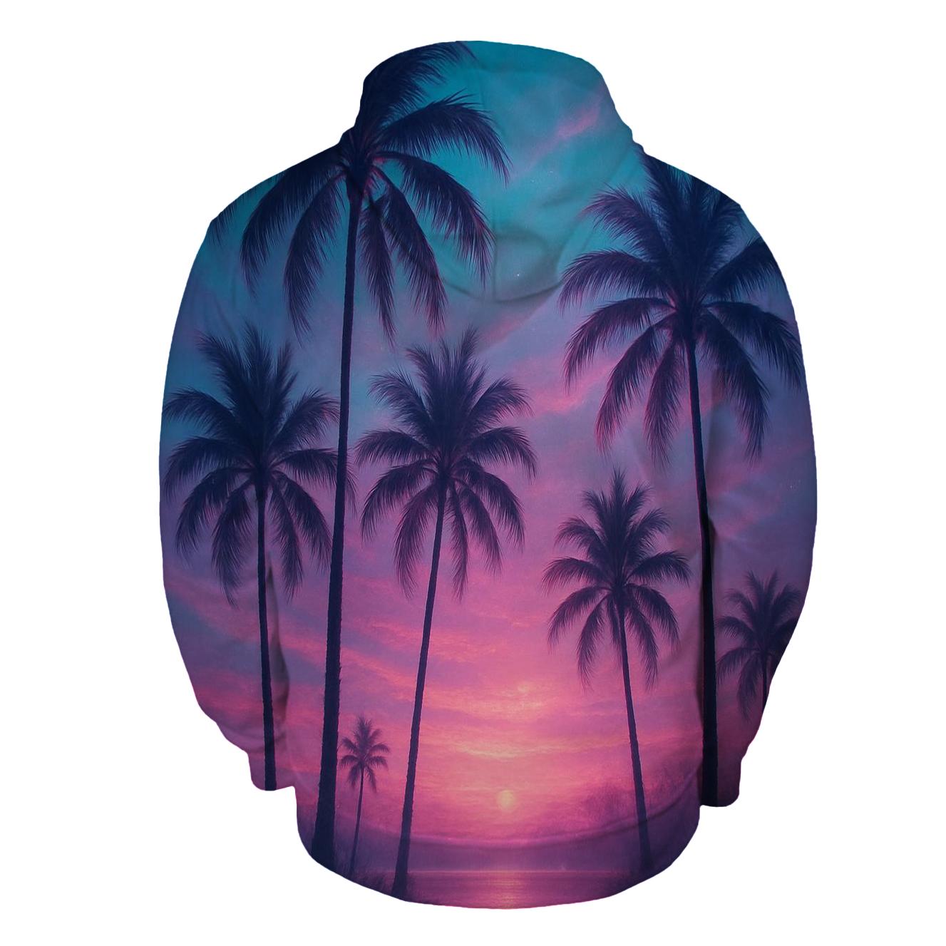 Aurora Palm Mirage graphic hoodies
