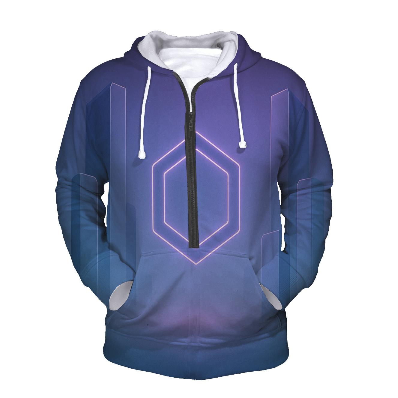 Indigo Mist Geometry Sanctuary premium hoodies