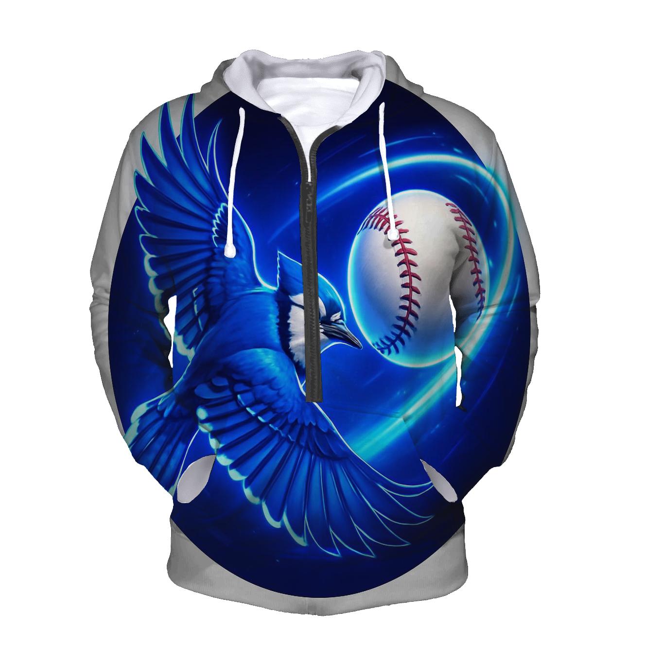 Electric Flight Trail Blue Jays In Orbit lightweight hoodies