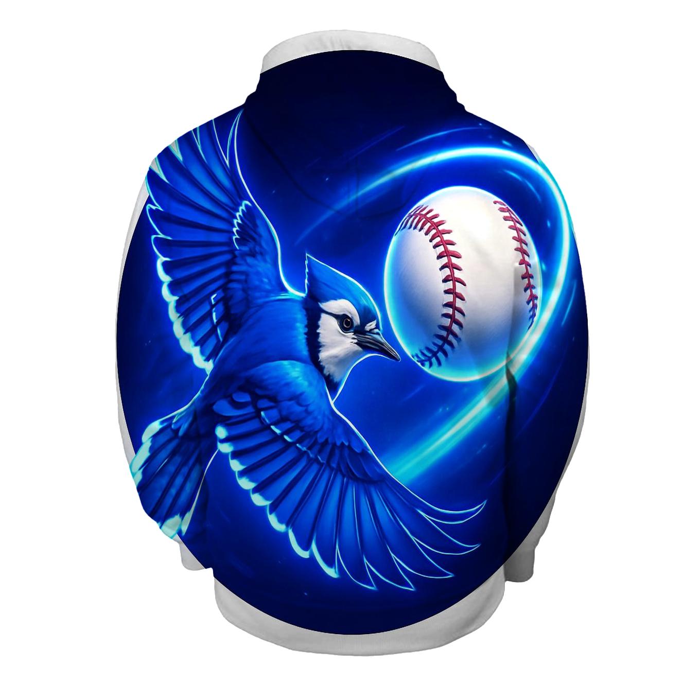 Electric Flight Trail Blue Jays In Orbit lightweight hoodies