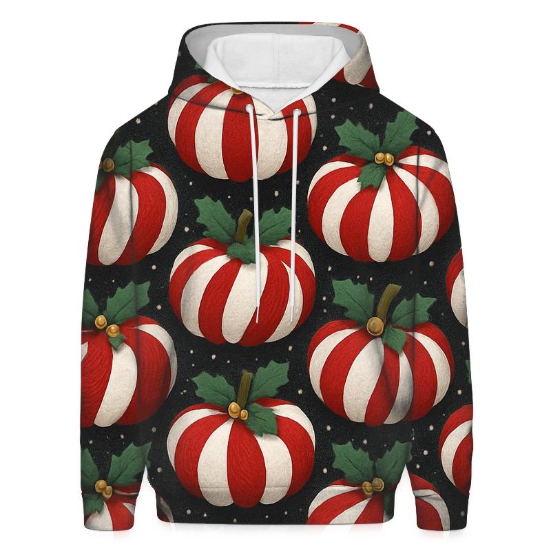 Candy Cane Knit Pumpkin Tessellation On Charcoal Background zip-up hoodies