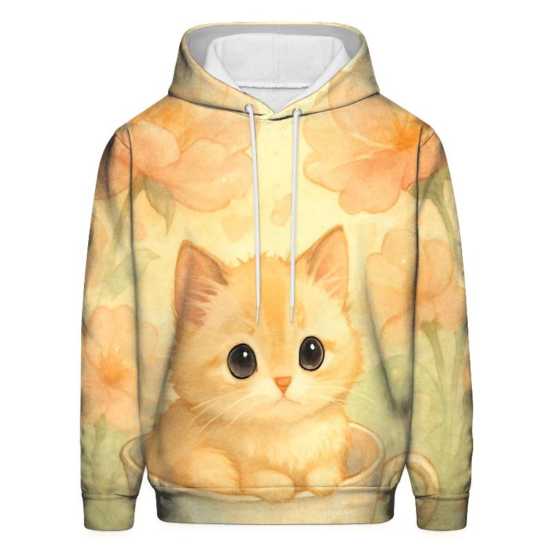 Sunrise Tea Garden Kitten Nap lightweight hoodies