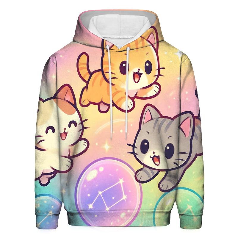 Starlight Bubble Orbit Kittens lightweight hoodies