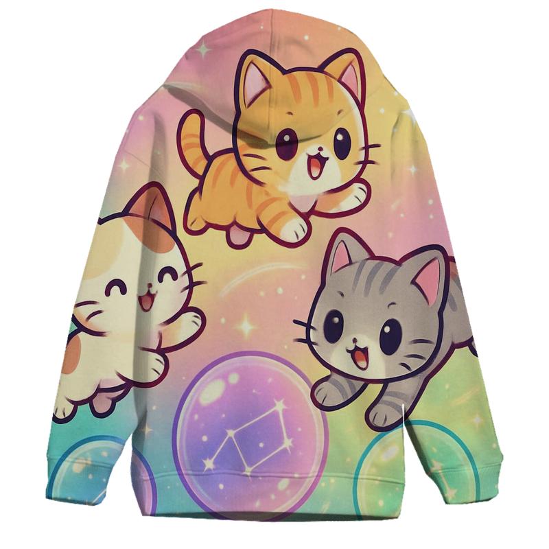 Starlight Bubble Orbit Kittens lightweight hoodies