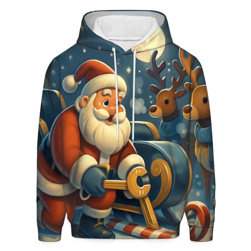 Midnight Sleigh Repair Pit Stop pullover hoodies