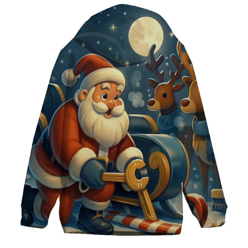 Midnight Sleigh Repair Pit Stop pullover hoodies