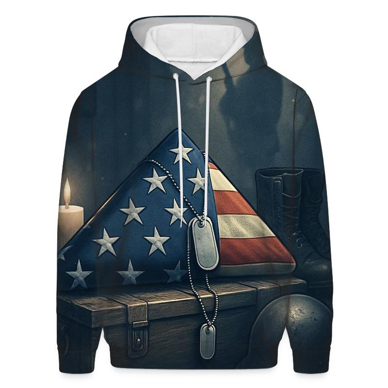 Folded Flag And Silent Gear Relic embroidered hoodies
