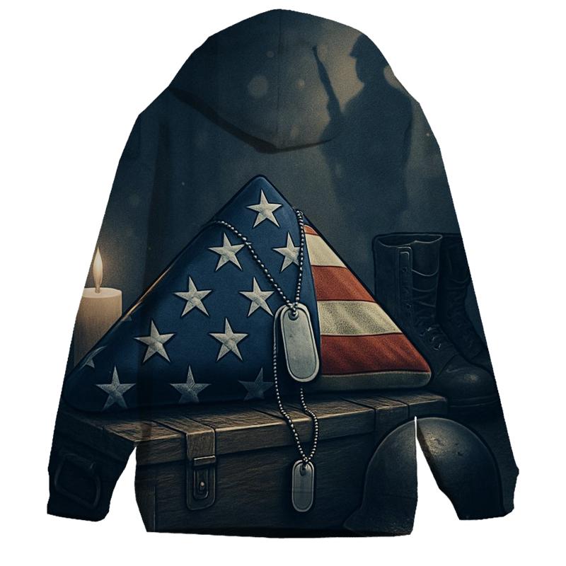 Folded Flag And Silent Gear Relic embroidered hoodies