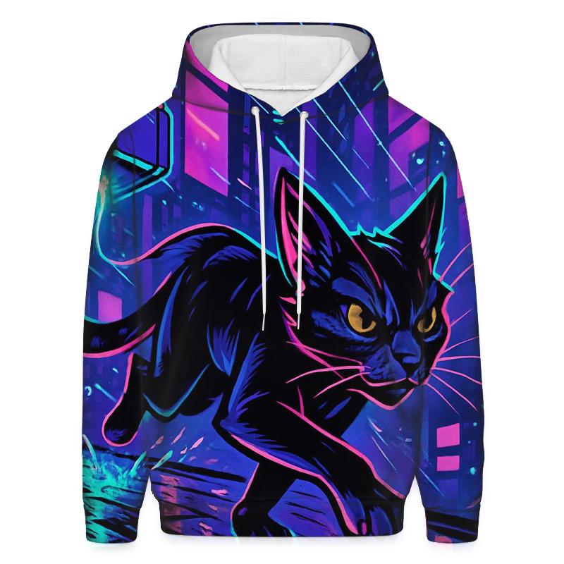 Neon Alley Courier Cat lightweight hoodies