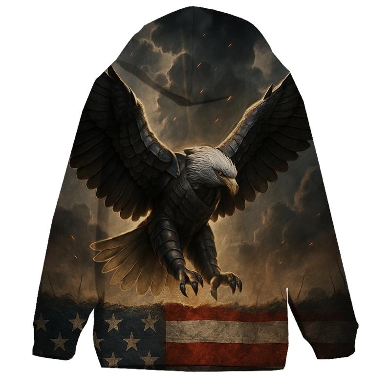Eagle Of Steel Over The Flag Forged Horizon lightweight hoodies