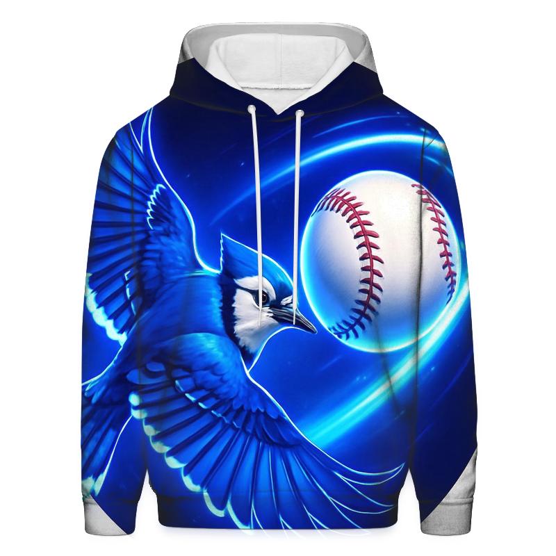 Electric Flight Trail Blue Jays In Orbit lightweight hoodies
