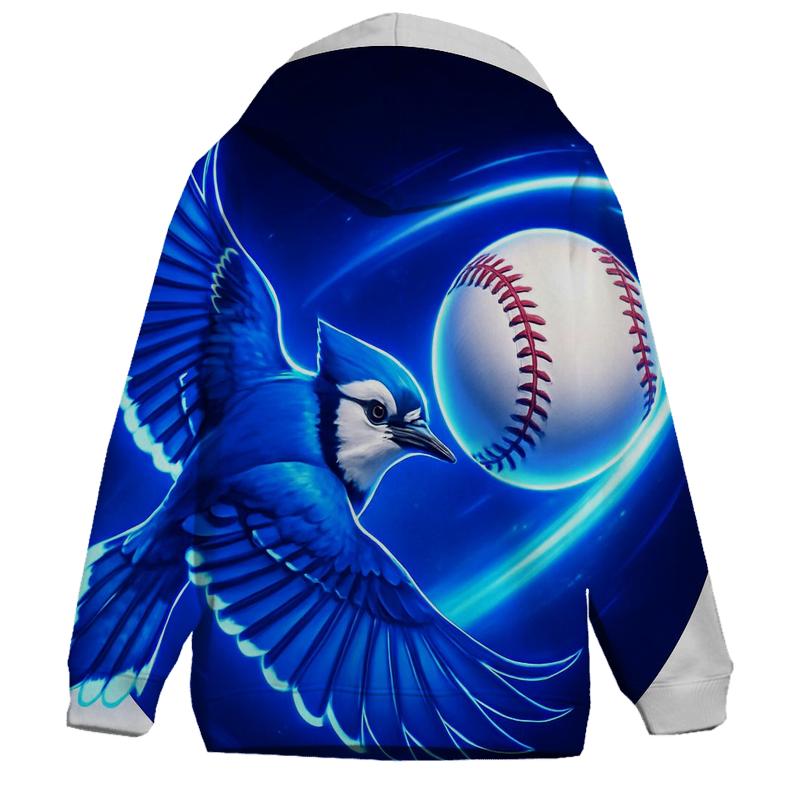 Electric Flight Trail Blue Jays In Orbit lightweight hoodies