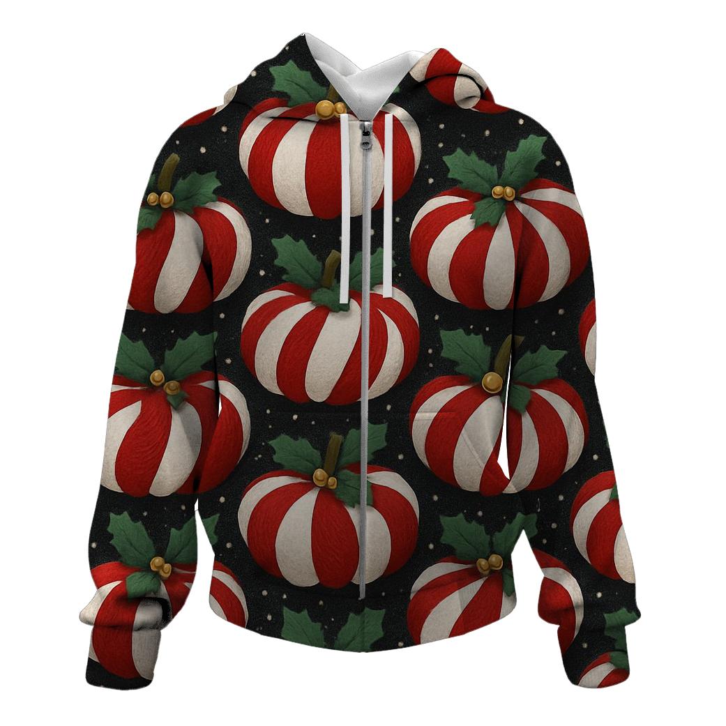Candy Cane Knit Pumpkin Tessellation On Charcoal Background hoodies fashion