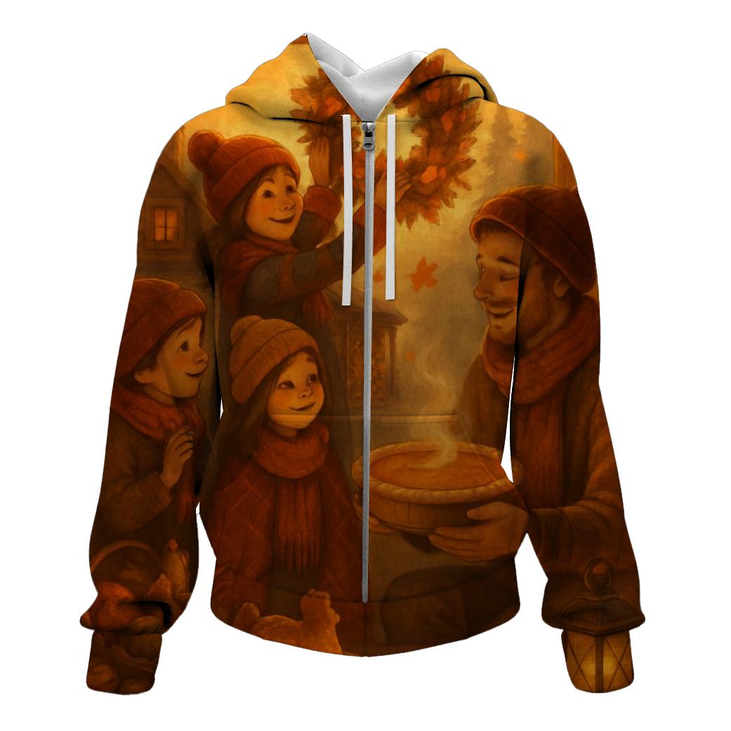 Lanternlit Harvest Cabin Welcome printed hoodies